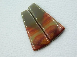 Natural Osolite Jasper Gemstone Earrings Making Pair Cabochons - Picture 1 of 4