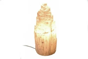 Selenit Kristall Berg USB Lampe 15cm (weiß), perfekt für Wohnkultur - Bild 1 von 2