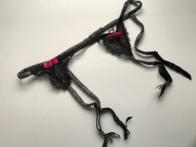 Victoria&rsquo;s Secret SLT Sexy Little Things Plaid B/W Garter Belt NWT XS/S, M/L