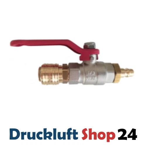 Druckluft Kugelhahn Stecker Kupplung Schnellkupplung Absperrhahn Absperrventil