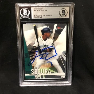 JEAN SEGURA MARINERS 2017 FINEST CARD #39 SIGNED AUTO BAS BECKETT SLABBED *548 — 第 1/2 张图片