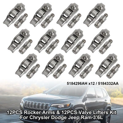 12PCS Rocker Arms & 12PCS Valve Lifters Kit Pour Chrysler Ram 3.6L - Image 1 of 4