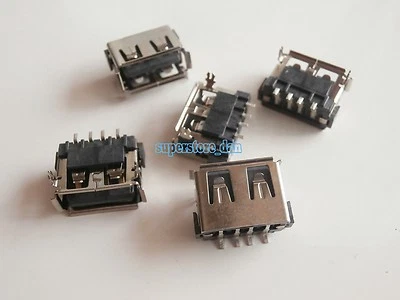 10X USB Type A Female 4 Pin SMT SMD PCB Socket Connector 2 90° Legs Short - Image 1 of 4