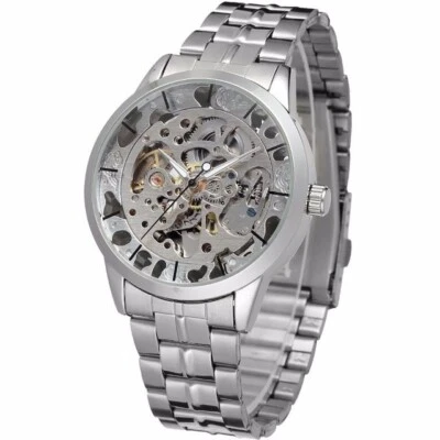 Winner Men's Automatic Movement Transparent Crystal Stainless Steel Wristwatch  - Image 1 of 4