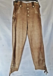 PANTALONES DE HOMBRE VINTAGE SCANDAL OKTOBERFEST DIRNDL TIROL CUERO MARRÓN: US31 - Imagen 1 de 8
