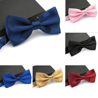 Mens Pre-tied Satin Bow Tie Adjustable Formal Tuxedo Wedding Party Necktie New - Image 1 of 4