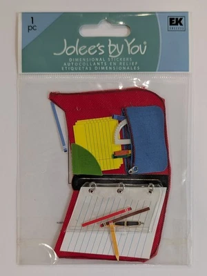 RARE Jolee's 3 Ring Binder School Supplies Scrapbooking Sticker - Image 1 of 2