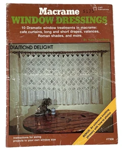 Vintage 1979 Macrame 10 Ventana Apósitos Nancy Forsberg No. 7308 - Imagen 1 de 3