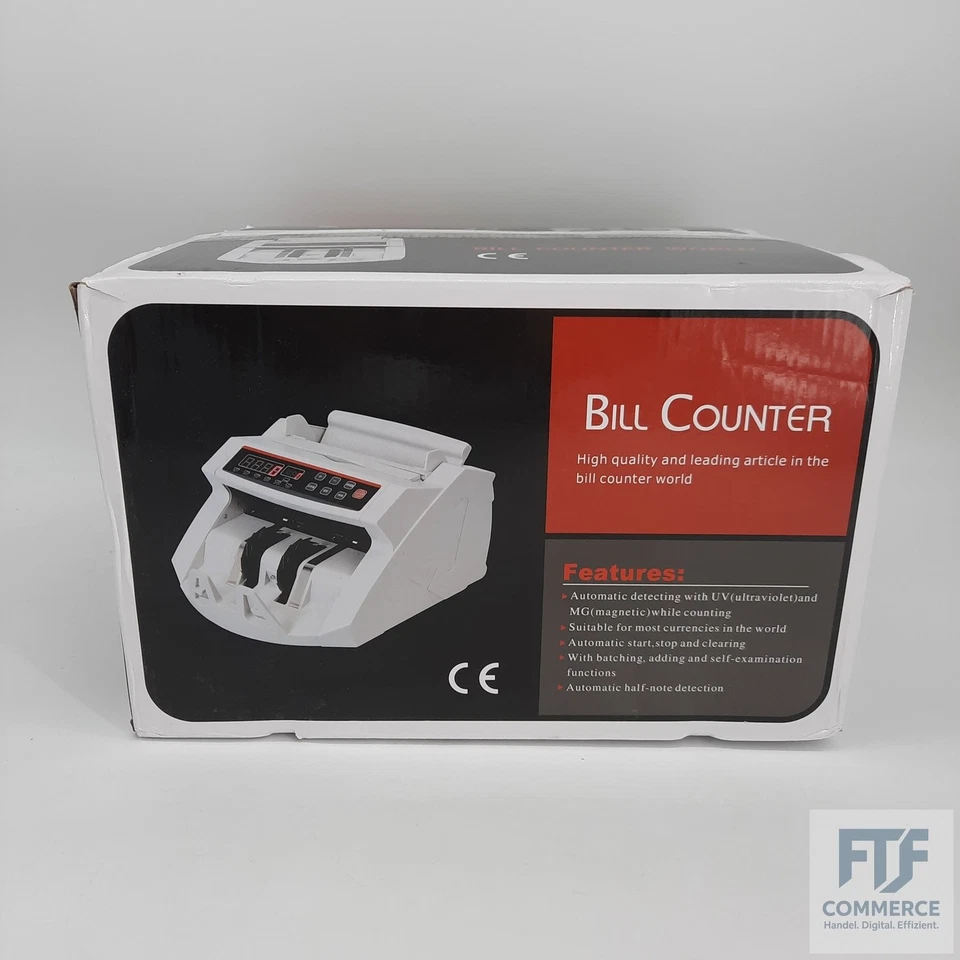 TEMPO DI SALDI Buoqua Banknotenzähler und -Prüfgerät mit LED-Display, professioneller Banknoten