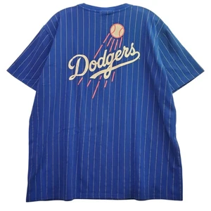LOS ANGELES DODGERS Shirt Adult 2XL Blue White Pinstripes NEW ERA MLB Baseball - Picture 1 of 9