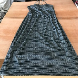 Athleta Ariel Novella Dress Women 8 Black Geometric Racerback Midi Sleeveless - Picture 1 of 11