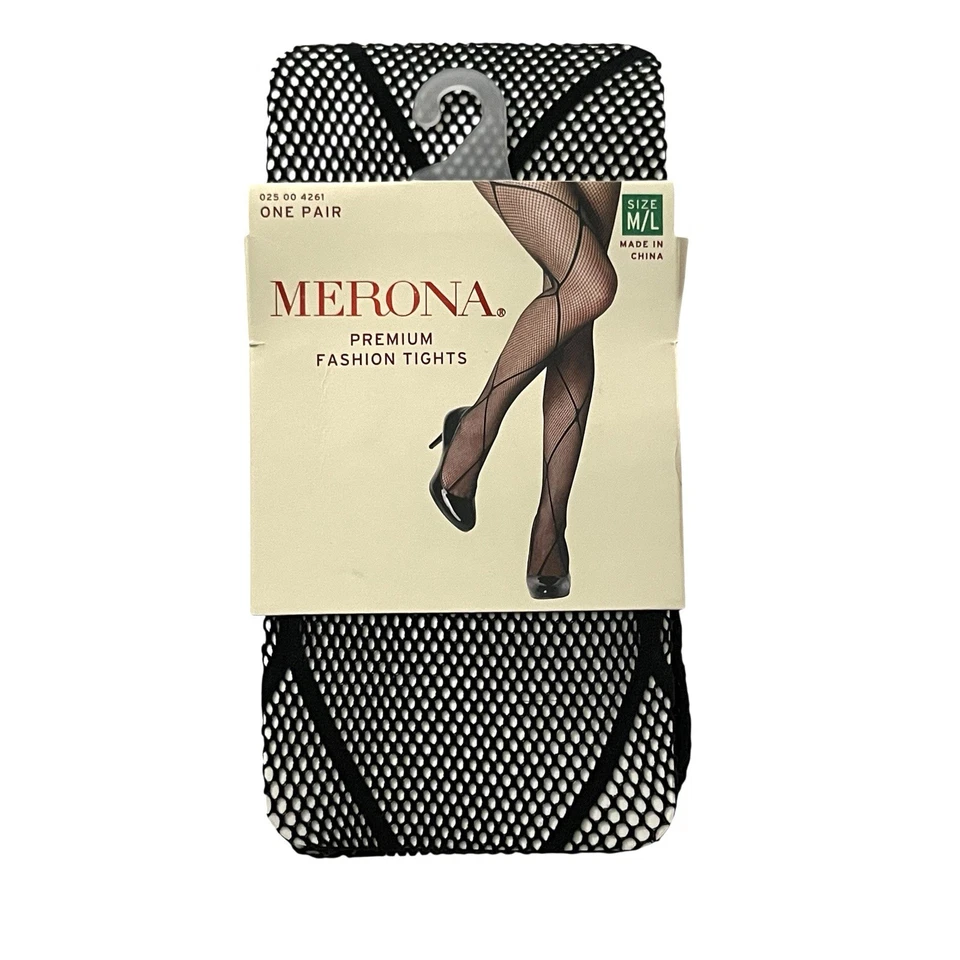 Medias Merona para mujer negras de red M/L semi transparentes 5,5"-5,8" 140-190 lb Foto 1 de 4