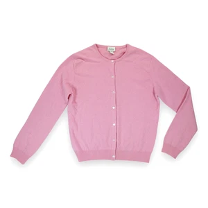 Neiman Marcus Women's Cardigan Plush Pink Sweater 100% Cashmere Size XL - Picture 1 of 7