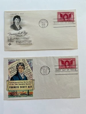 1948 3c Francis Scott Key Postage Stamp #962 First Day Covers (2) - Image 1 of 3
