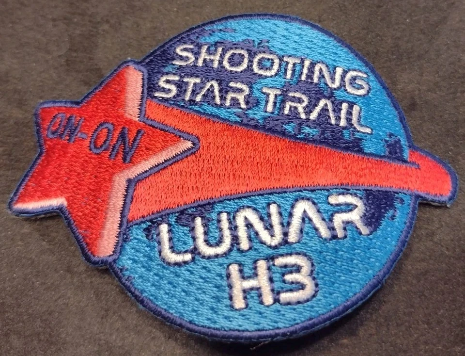 Lunar H3 On-On Shooting Star Trail Iron On Fabric Patch Unique Outer Space Cool - Image 1 of 2