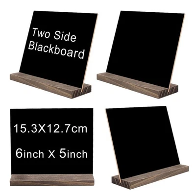  Small Chalk Board Sign Mini Boards with Stands Rustic Chalkboard - Image 1 of 4