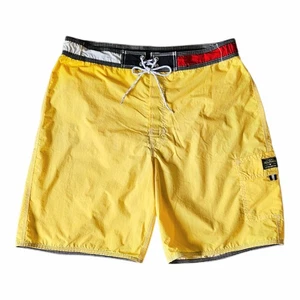 Authentic TOMMY HILFIGER Mens Size M Yellow FLAG Swimming Trunks Shorts: Mint! - Picture 1 of 8