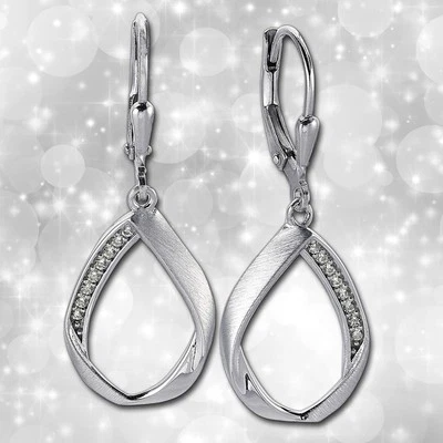 Balia Damen Ohrringe matt und poliert aus 925er Silber mit Zirkonia BAO0056SW - Bild 1 von 4