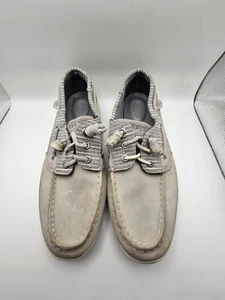 Sperry Top-Sider Leder Canvas Slipper Bootsschuh Schnürschuh Damen 9 *grau* - Bild 1 von 6