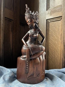 Vintage Wood carving of Balinese/Javanese Goddess Dewi Sri - Picture 1 of 17