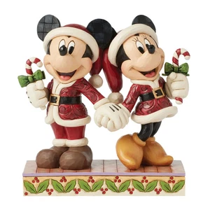 Jim Shore Disney MICKEY AND MINNIE CANDY CANES-CANDY CANE CHRISTMAS 6016882 NEW - Picture 1 of 6