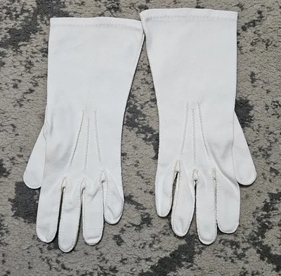 Guantes informales vintage de algodón blanco de los años 50 y 60 etiqueta deshilachada retro elegantes Foto 1 de 4