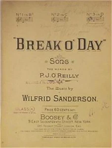 Antique Sheet Music Break O' Day 1915 Piano Vocals - Bild 1 von 2