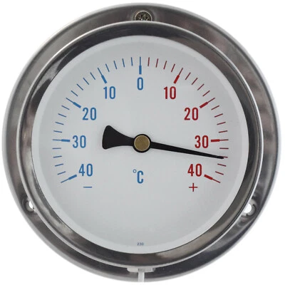 Thermometer mit Fernfühler Kapillar 4,5m Kühlraum Kühlhaus -40 +40C Gross D100mm