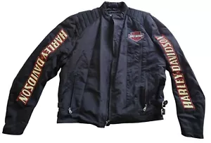 HARLEY DAVIDSON Black Biker Jacket Motor Clothes XL - Picture 1 of 4