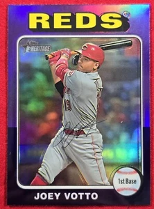 2024 Topps Heritage JOEY VOTTO #255 Purple Refractor Reds - Picture 1 of 2