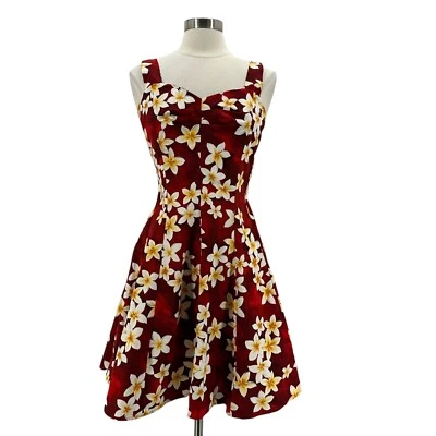 Vintage Royal Creations Hawaiian Womens Medium Dress Floral Fit And Flare Red - Image 1 of 4