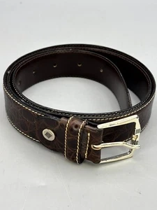 Lanvin Paris Men's Dress Belt Size 38 Dark Brown Leather Casual & Formal Wear - Picture 1 of 6