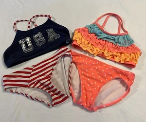 2 Medium 7/8 Swimwear Girls Cat & Jack Beach Bikiny Swimsuit Pool Summer Pool US - Picture 1 of 8