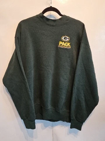 Vintage Green Bay Packers NFL Football Crewneck Sweatshirt Mens XL Super Bowl Cover
