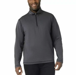 32 degrees Heat Men's Tech 1/4 zip Fleece Pullover  Black ( Dark Gray ) Size XLT - Picture 1 of 4
