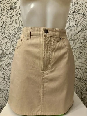 Versace Jean Couture Beige 5 Pocket Jean Mini Skirt SIZE 42 / UK 10 - Vintage - Image 1 of 4