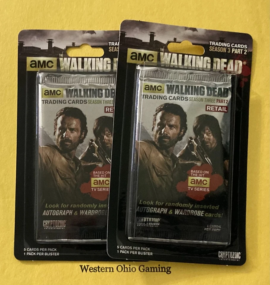 AMC 2 x The Walking Dead Temporada 3 Parte 2 Venta al por menor Blister Paquete de Tarjetas Coleccionables NUEVO Foto 1 de 2