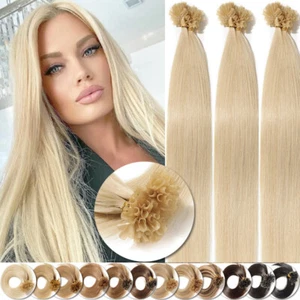 Russian Nail U Tip Fusion Keratin Remy Echthaar Extensions Pre Bonded USA - Bild 1 von 30