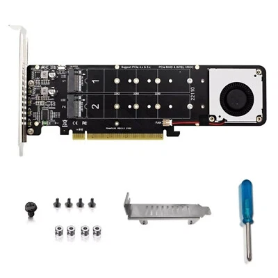 PCIE 4.0 x16 To M.2 M-Key NVME SSD Expansion Split Card Supports 4 Nvme M.2 SSD - Image 1 of 4