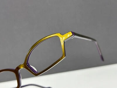 Anne Valentin 眼镜框女式棕色紫色黄色椭圆形方形小镜片 — 第 1/4 张图片