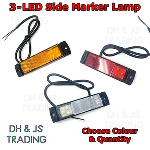 3 LED Seitenmarkierungsblinker Leuchten Reflektor LKW LKW LKW Anhänger Marine E-Markiert - Bild 1 von 5