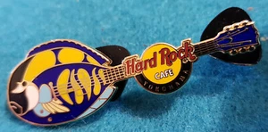 YOKOHAMA JAPANESE YELLOW BLACK PURPLE FISH GUITAR SERIES 2004 Hard Rock Cafe PIN - Picture 1 of 1