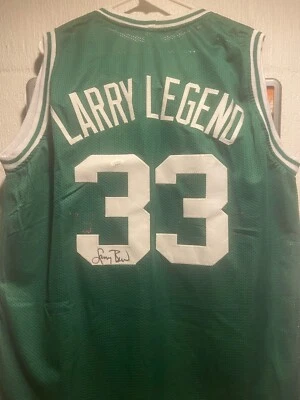 Larry Bird “Larry Legend” Signed Custom Boston Jersey - Image 1 of 2