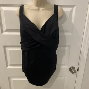 Lands' End Women's Size 22W swimmwear Tankini top Built-In bra Black - Picture 1 of 8