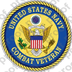 STICKER USN VET NAVY COMBAT VETERAN - Picture 1 of 1