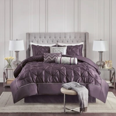 7 Piece Tufted Comforter Set Plum Full - Image 1 of 4