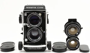 [NearMINT]  Mamiya C220 Pro Film Camera + 80mm f2.8 + 55mm f4.5 Blue Dot 2102877 - Picture 1 of 13