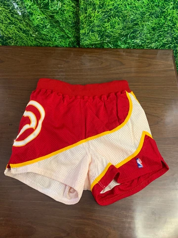 1989-90 Atlanta Hawks Basketball #2 Anthony Miller Game Shorts Sand Knit 36+1+1 Cover