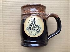 deneen pottery summer moon coffee mug collectible tankard texas camp fire rare
