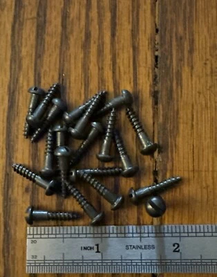"Tornillos para madera antiguos # 6 X 5/8"" cabeza redonda ranurada azul americano paquete de 20 envío gratuito" Foto 1 de 4